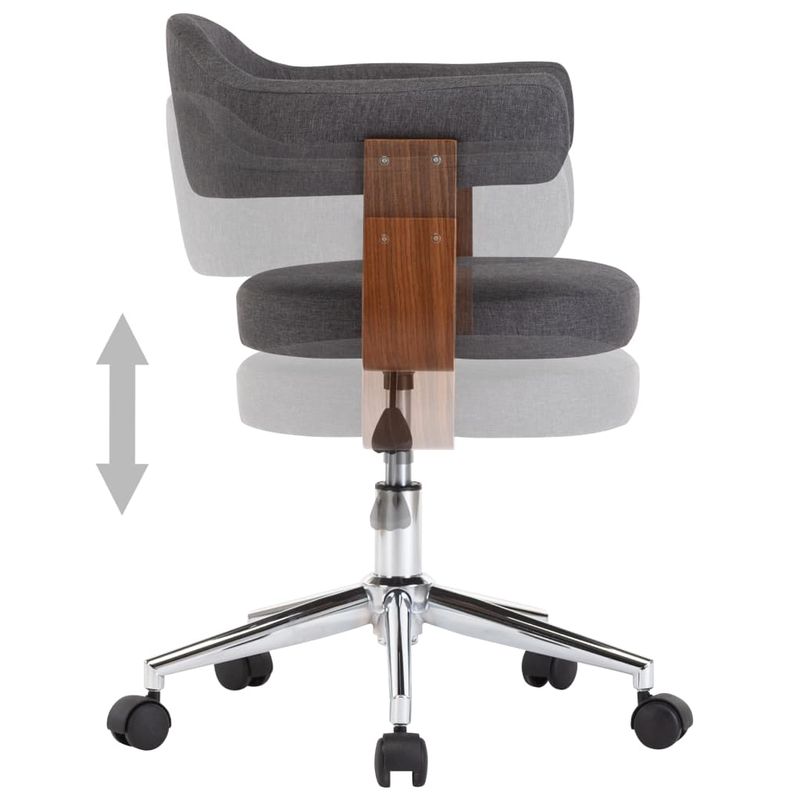 Casa si Gradina - Mobilier - Scaune si fotolii - Scaune - Scaune de bucatarie, 2 buc., gri, lemn curbat si textil - Infinity.ro