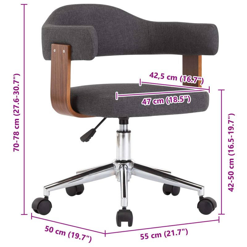 Casa si Gradina - Mobilier - Scaune si fotolii - Scaune - Scaune de bucatarie, 2 buc., gri, lemn curbat si textil - Infinity.ro