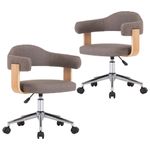 Casa si Gradina - Mobilier - Scaune si fotolii - Scaune - Scaune pivotante, 2 buc., gri taupe, lemn curbat & textil - Infinity.ro