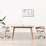 Casa si Gradina - Mobilier - Scaune si fotolii - Scaune - Scaune pivotante, 2 buc., gri taupe, lemn curbat & textil - Infinity.ro