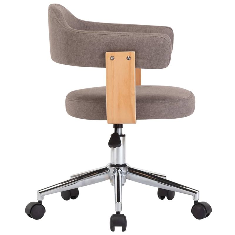 Casa si Gradina - Mobilier - Scaune si fotolii - Scaune - Scaune pivotante, 2 buc., gri taupe, lemn curbat & textil - Infinity.ro
