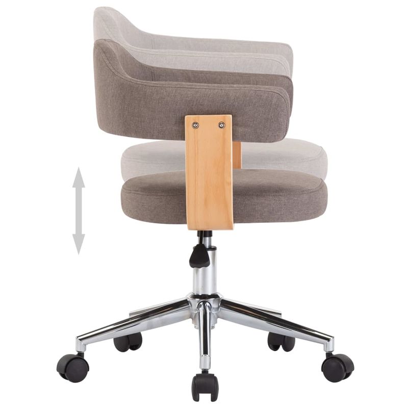 Casa si Gradina - Mobilier - Scaune si fotolii - Scaune - Scaune pivotante, 2 buc., gri taupe, lemn curbat & textil - Infinity.ro