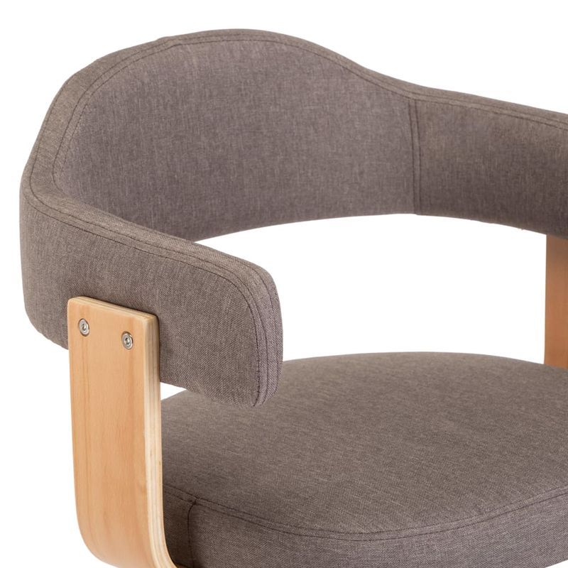 Casa si Gradina - Mobilier - Scaune si fotolii - Scaune - Scaune pivotante, 2 buc., gri taupe, lemn curbat & textil - Infinity.ro