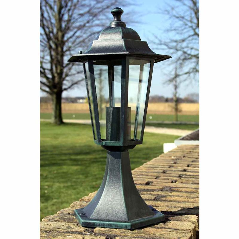 Casa si Gradina - Corpuri si surse de iluminat - Iluminat exterior - Felinare - Lampi de gradina, 2 buc., verde inchis/negru, aluminiu - Infinity.ro