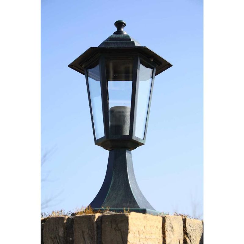 Casa si Gradina - Corpuri si surse de iluminat - Iluminat exterior - Felinare - Lampi de gradina, 2 buc., verde inchis/negru, aluminiu - Infinity.ro