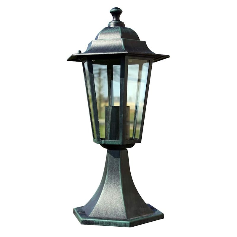 Casa si Gradina - Corpuri si surse de iluminat - Iluminat exterior - Felinare - Lampi de gradina, 2 buc., verde inchis/negru, aluminiu - Infinity.ro