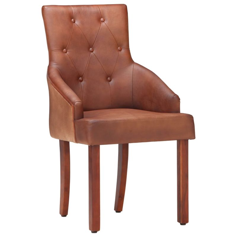 Casa si Gradina - Mobilier - Scaune si fotolii - Scaune - Scaune de bucatarie, 6 buc., maro, piele naturala de capra - Infinity.ro