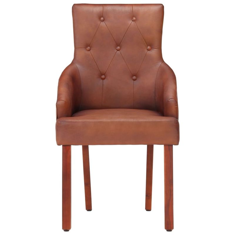 Casa si Gradina - Mobilier - Scaune si fotolii - Scaune - Scaune de bucatarie, 6 buc., maro, piele naturala de capra - Infinity.ro