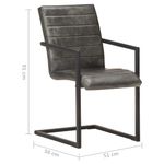 Casa si Gradina - Mobilier - Scaune si fotolii - Scaune - Scaune de bucatarie tip consola, 4 buc., gri, piele naturala - Infinity.ro