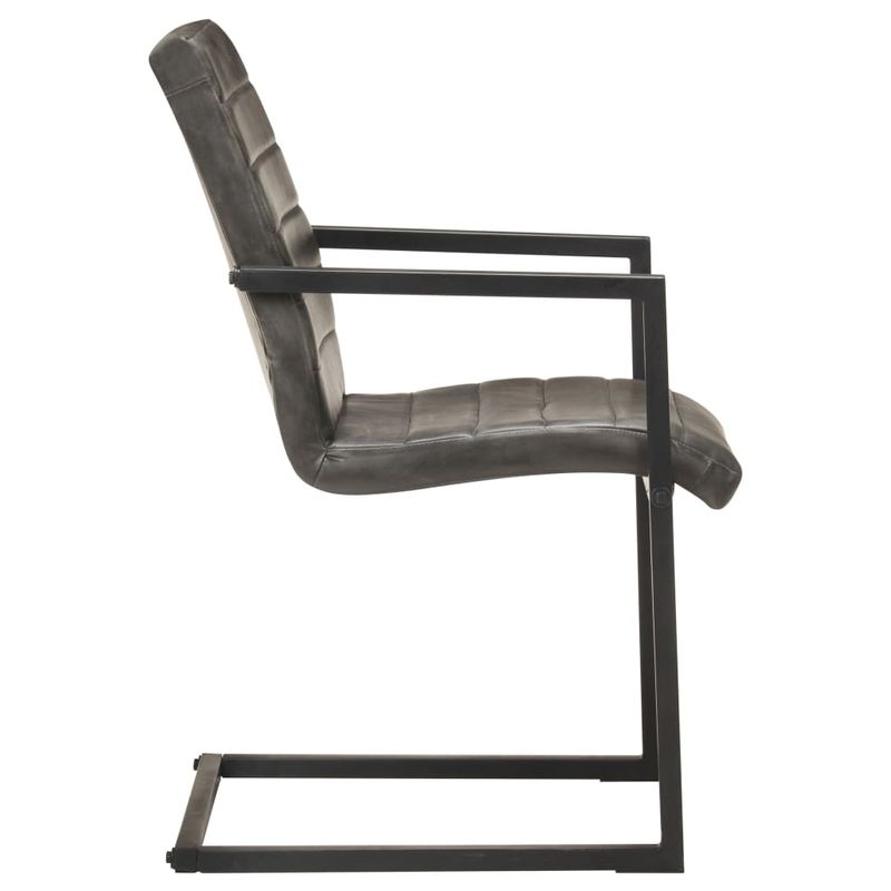 Casa si Gradina - Mobilier - Scaune si fotolii - Scaune - Scaune de bucatarie consola, 6 buc., gri, piele naturala - Infinity.ro