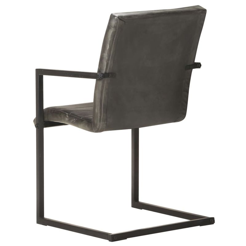 Casa si Gradina - Mobilier - Scaune si fotolii - Scaune - Scaune de bucatarie consola, 6 buc., gri, piele naturala - Infinity.ro