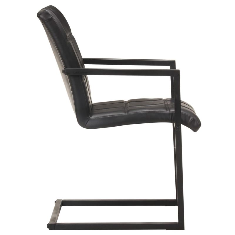 Casa si Gradina - Mobilier - Scaune si fotolii - Scaune - Scaune de bucatarie consola, 6 buc., negru, piele naturala - Infinity.ro