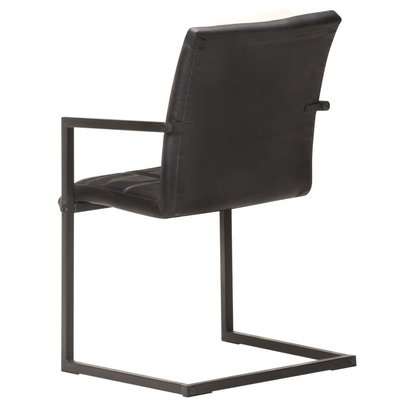 Casa si Gradina - Mobilier - Scaune si fotolii - Scaune - Scaune de bucatarie consola, 6 buc., negru, piele naturala - Infinity.ro