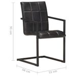 Casa si Gradina - Mobilier - Scaune si fotolii - Scaune - Scaune de bucatarie consola, 6 buc., negru, piele naturala - Infinity.ro