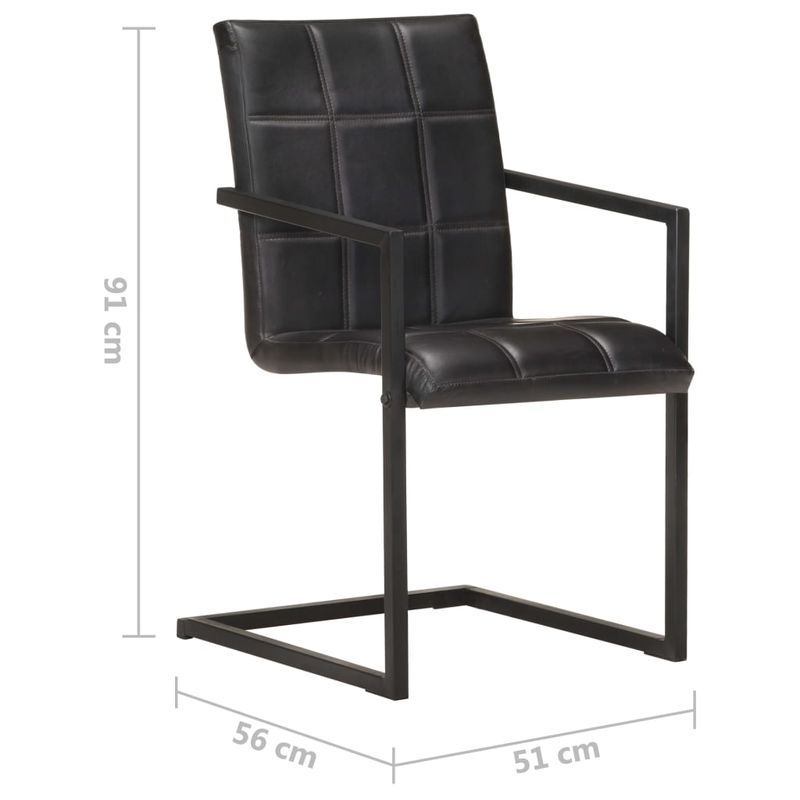 Casa si Gradina - Mobilier - Scaune si fotolii - Scaune - Scaune de bucatarie consola, 6 buc., negru, piele naturala - Infinity.ro