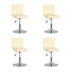 Casa si Gradina - Mobilier - Scaune si fotolii - Scaune - Scaune de bucatarie pivotante, 4 buc., crem, material textil - Infinity.ro