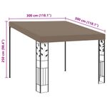 Casa si Gradina - Gradina si terasa - Umbrele si pavilioane - Pavilioane - Pavilion montat pe perete, gri taupe, 3x3x2,5 m - Infinity.ro