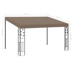 Casa si Gradina - Gradina si terasa - Umbrele si pavilioane - Pavilioane - Pavilion montat de perete, gri taupe, 4 x 3 x 2,5 m - Infinity.ro