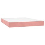 Casa si Gradina - Mobilier - Paturi si accesorii - Paturi - Pat box spring cu saltea, roz, 140x200 cm, catifea - Infinity.ro