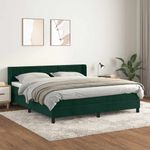 Casa si Gradina - Mobilier - Paturi si accesorii - Paturi - Pat box spring cu saltea, verde inchis, 160x200 cm, catifea - Infinity.ro