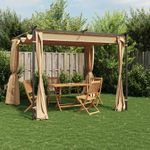Casa si Gradina - Gradina si terasa - Umbrele si pavilioane - Pavilioane - Pavilion cu draperii, gri taupe, 3 x 3 m, otel - Infinity.ro