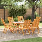 Casa si Gradina - Gradina si terasa - Mobilier exterior - Mese gradina - Set de masa pentru gradina 7 pcs Maro Lemn Solid de Acacia - Infinity.ro