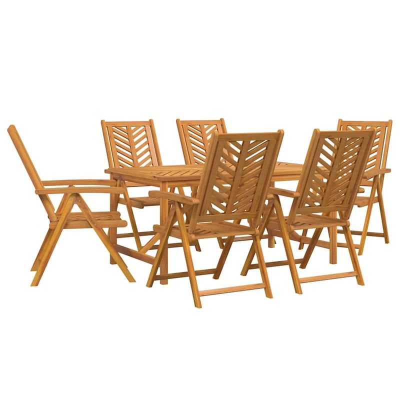 Casa si Gradina - Gradina si terasa - Mobilier exterior - Mese gradina - Set de masa pentru gradina 7 pcs Maro Lemn Solid de Acacia - Infinity.ro