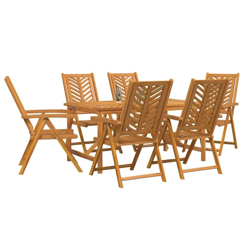 Casa si Gradina - Gradina si terasa - Mobilier exterior - Mese gradina - Set de masa pentru gradina 7 pcs Maro Lemn Solid de Acacia - Infinity.ro