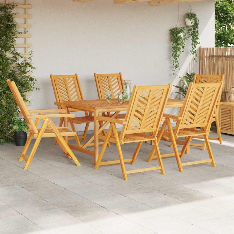 Casa si Gradina - Gradina si terasa - Mobilier exterior - Mese gradina - Set de masa pentru gradina 7 pcs Maro Lemn Solid de Acacia - Infinity.ro