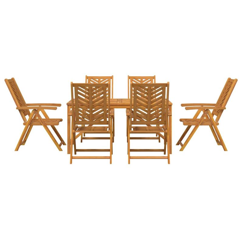 Casa si Gradina - Gradina si terasa - Mobilier exterior - Mese gradina - Set de masa pentru gradina 7 pcs Maro Lemn Solid de Acacia - Infinity.ro