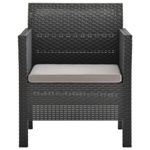 Casa si Gradina - Gradina si terasa - Mobilier exterior - Scaune si sezlonguri gradina - Scaun de gradina cu perna antracit 63x65x76 cm, ratan PP - Infinity.ro