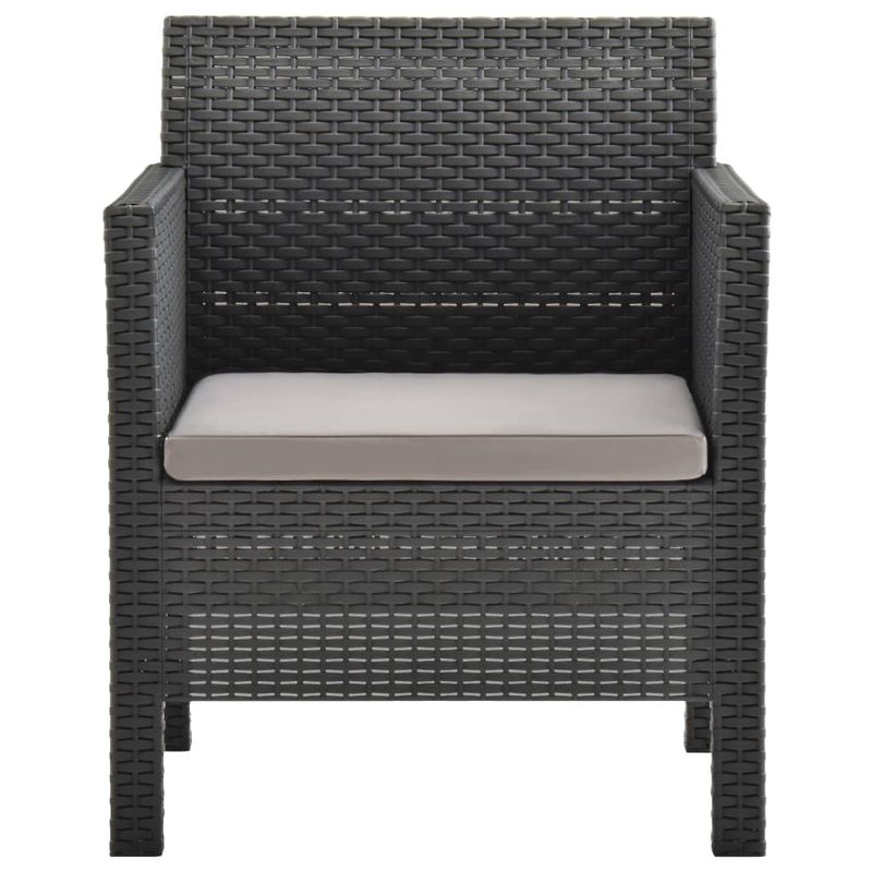Casa si Gradina - Gradina si terasa - Mobilier exterior - Scaune si sezlonguri gradina - Scaun de gradina cu perna antracit 63x65x76 cm, ratan PP - Infinity.ro