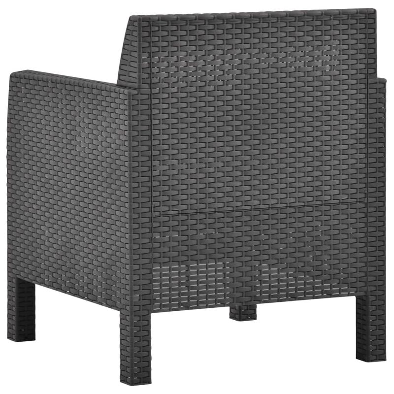 Casa si Gradina - Gradina si terasa - Mobilier exterior - Scaune si sezlonguri gradina - Scaun de gradina cu perna antracit 63x65x76 cm, ratan PP - Infinity.ro