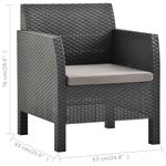 Casa si Gradina - Gradina si terasa - Mobilier exterior - Scaune si sezlonguri gradina - Scaun de gradina cu perna antracit 63x65x76 cm, ratan PP - Infinity.ro