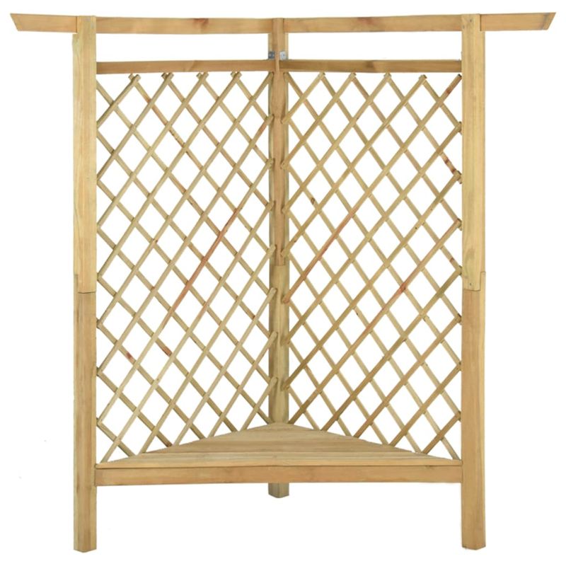 Casa si Gradina - Gradina si terasa - Decoratiuni exterior - Arcade - Pergola de colt cu bancheta, 166x81x174 cm, lemn de pin tratat - Infinity.ro