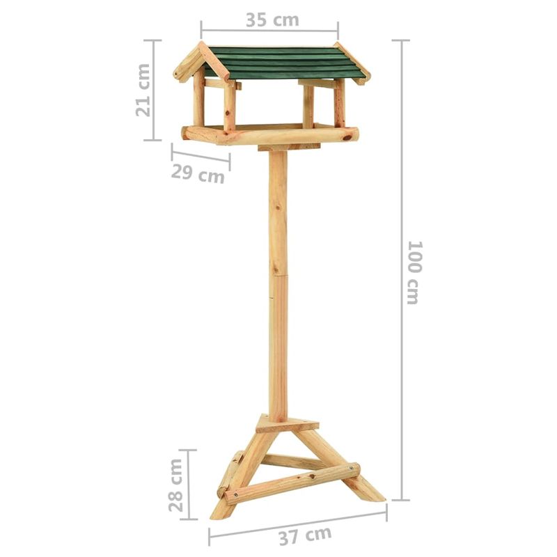 Casa si Gradina - Gradinarit si plante - Produse zootehnice - Adapatoare animale - Hranitor pentru pasari cu stativ, 37x28x100 cm, lemn masiv brad - Infinity.ro