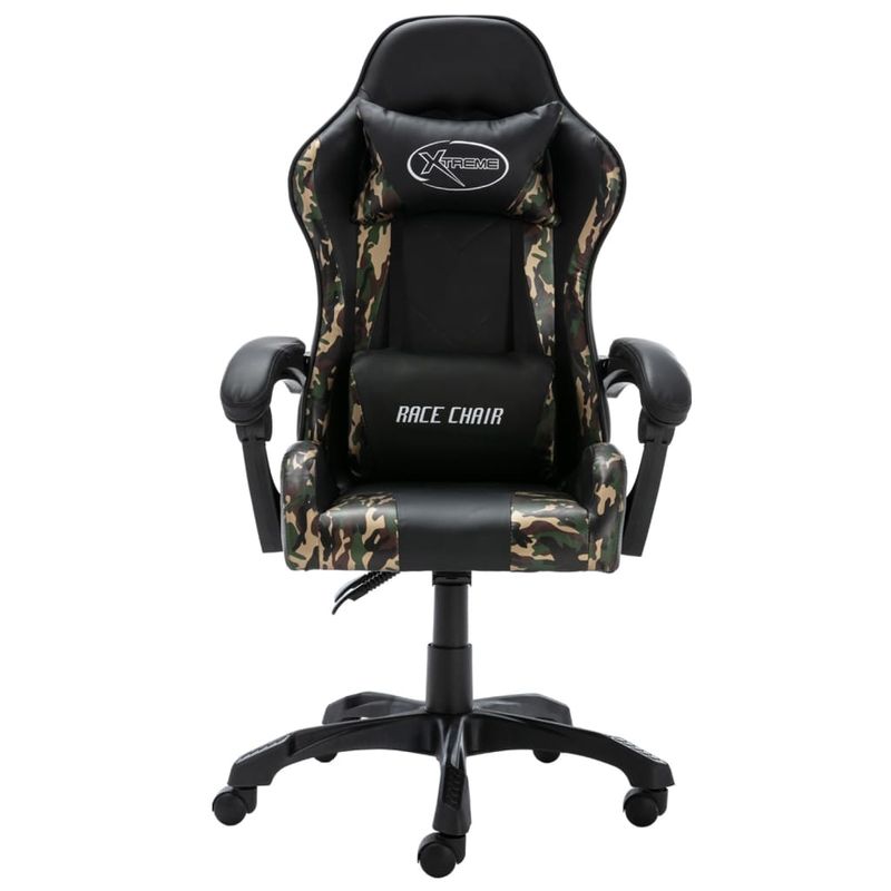 PC, gaming si accesorii - Gaming - Accesorii gaming - Scaune gaming - Scaun de jocuri, negru si camuflaj, piele ecologica - Infinity.ro