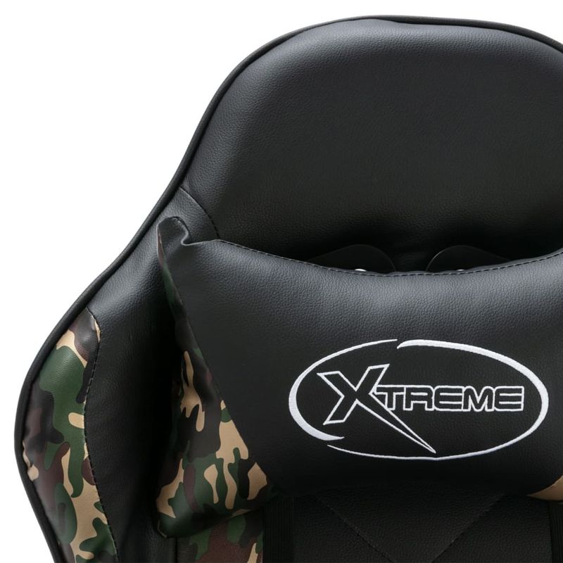 PC, gaming si accesorii - Gaming - Accesorii gaming - Scaune gaming - Scaun de jocuri, negru si camuflaj, piele ecologica - Infinity.ro