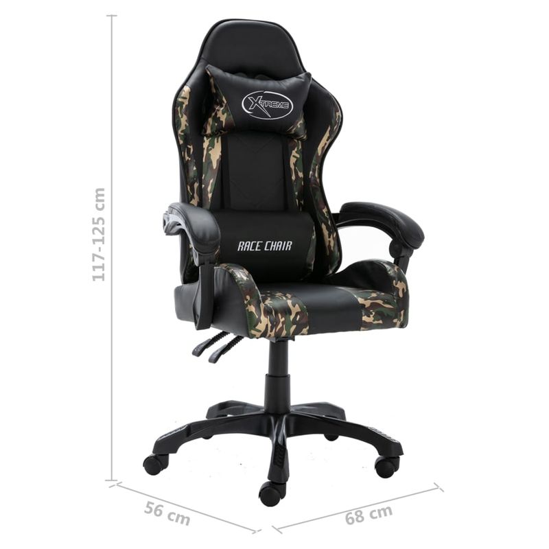 PC, gaming si accesorii - Gaming - Accesorii gaming - Scaune gaming - Scaun de jocuri, negru si camuflaj, piele ecologica - Infinity.ro