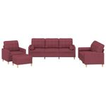 Casa si Gradina - Mobilier - Seturi de mobilier - Seturi living - Set canapea cu perne, 4 piese, rosu vin, material textil - Infinity.ro