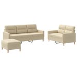 Casa si Gradina - Mobilier - Seturi de mobilier - Seturi living - Set de canapele cu perne, 3 piese, crem, textil - Infinity.ro
