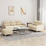 Casa si Gradina - Mobilier - Seturi de mobilier - Seturi living - Set de canapele cu perne, 3 piese, crem, textil - Infinity.ro