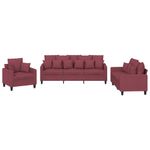Casa si Gradina - Mobilier - Canapele si coltare - Canapele - Set canapea cu perne, 3 piese, rosu vin, material textil - Infinity.ro