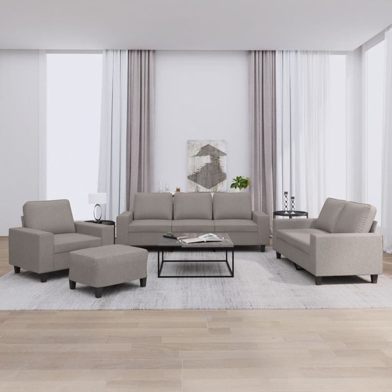 Casa si Gradina - Mobilier - Seturi de mobilier - Seturi living - Set de canapele, 4 piese, gri taupe, textil - Infinity.ro