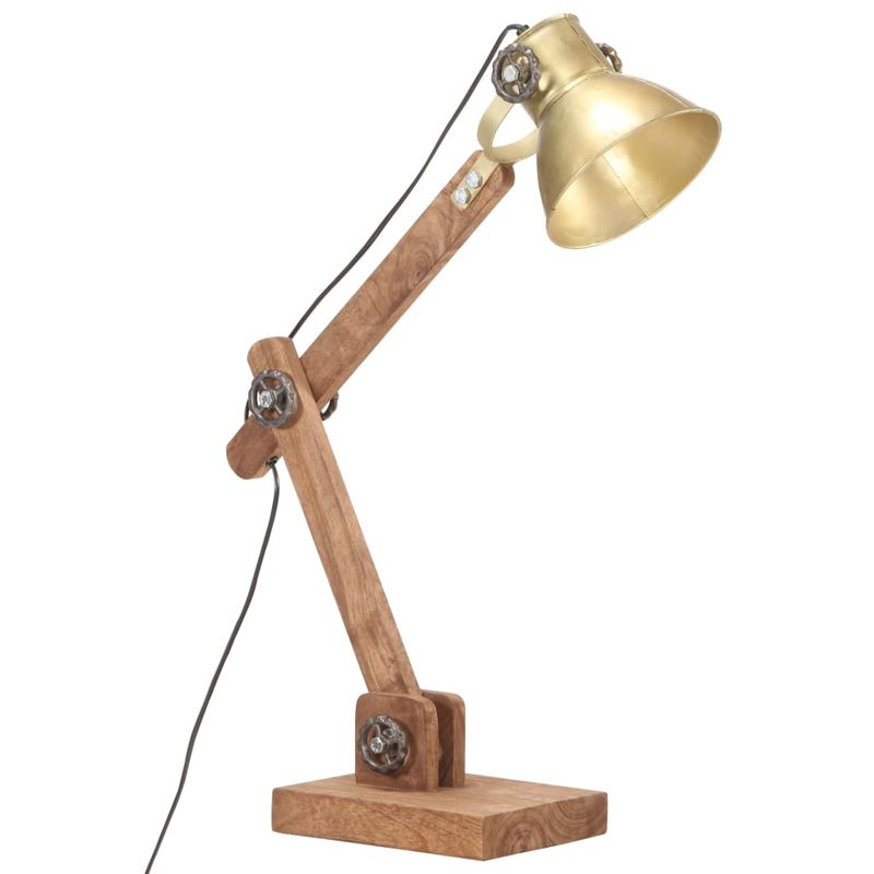 Casa si Gradina - Corpuri si surse de iluminat - Veioze si lampi - Lampi de veghe - Lampa de birou industriala, alama, 58x18x90 cm, E27, rotund - Infinity.ro