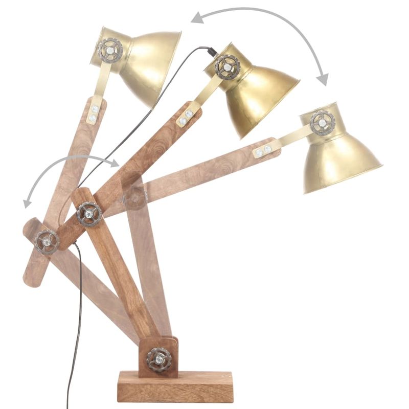 Casa si Gradina - Corpuri si surse de iluminat - Veioze si lampi - Lampi de veghe - Lampa de birou industriala, alama, 58x18x90 cm, E27, rotund - Infinity.ro