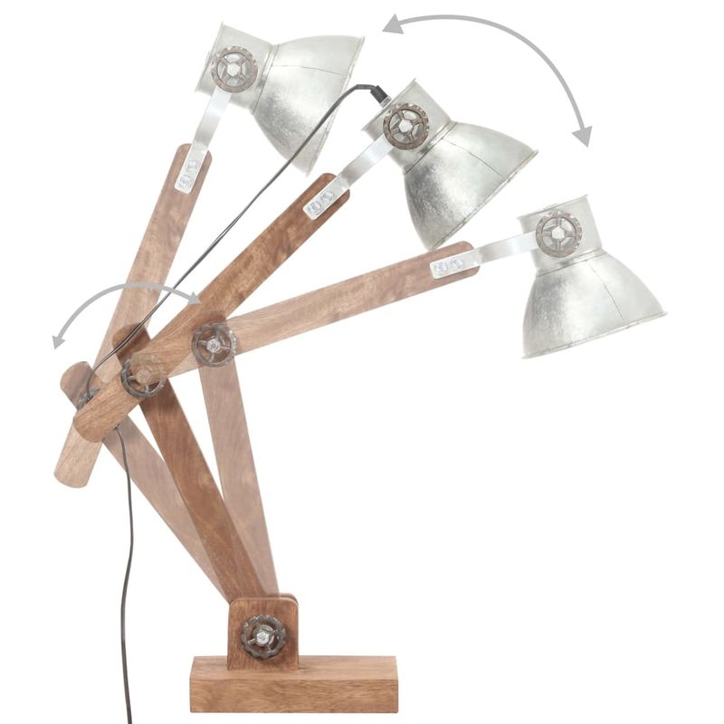 Casa si Gradina - Corpuri si surse de iluminat - Veioze si lampi - Lampi de veghe - Lampa de birou industriala, argintiu, 58x18x90 cm, E27, rotund - Infinity.ro