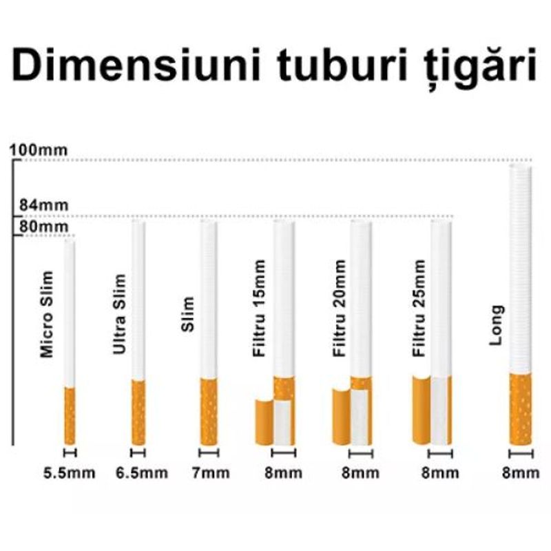 Market - Tutun si tigari - Tutun, tigari si trabucuri - Tuburi Tigari RioTabak Slim Carbon White 200 Filter Plus (20 mm) - Infinity.ro
