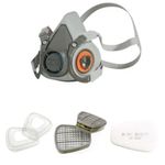 Casa si Gradina - Constructii - Echipamente de lucru - Accesorii echipamente protectia muncii - Set masca de protectie respiratorie, 3M-6200, 2 buc filtre 3M-6057, prefiltre 3M-5911, capace 3M-501 - Infinity.ro