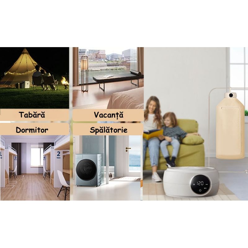 Market - Spalare si intretinere rufe - Uscatoare de rufe si accesorii - Uscator de haine pliabil Ambrasmart, portabil, rapid si ideal pentru uscare igienica in interior, perfect pentru familii - Infinity.ro